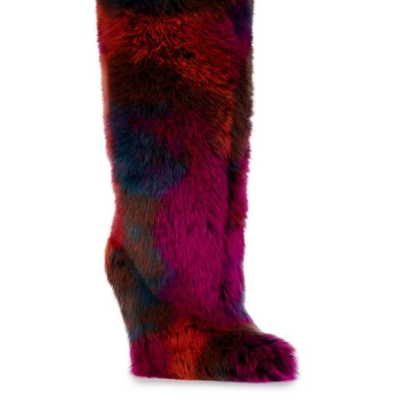 AZALEA WANG " THE WILDERNESS WILD " MULTI FURRY BOOT *𝐅𝐈𝐍𝐀𝐋 𝐏𝐀𝐈𝐑* (New) - Picture 1 of 4
